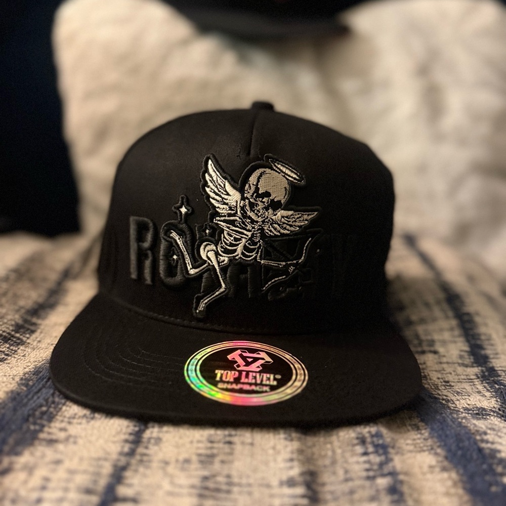 Black Graphic Snapback Hat